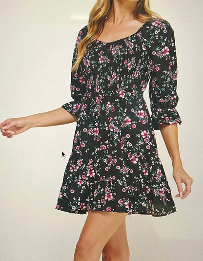 Boho Blossom Mini Dress