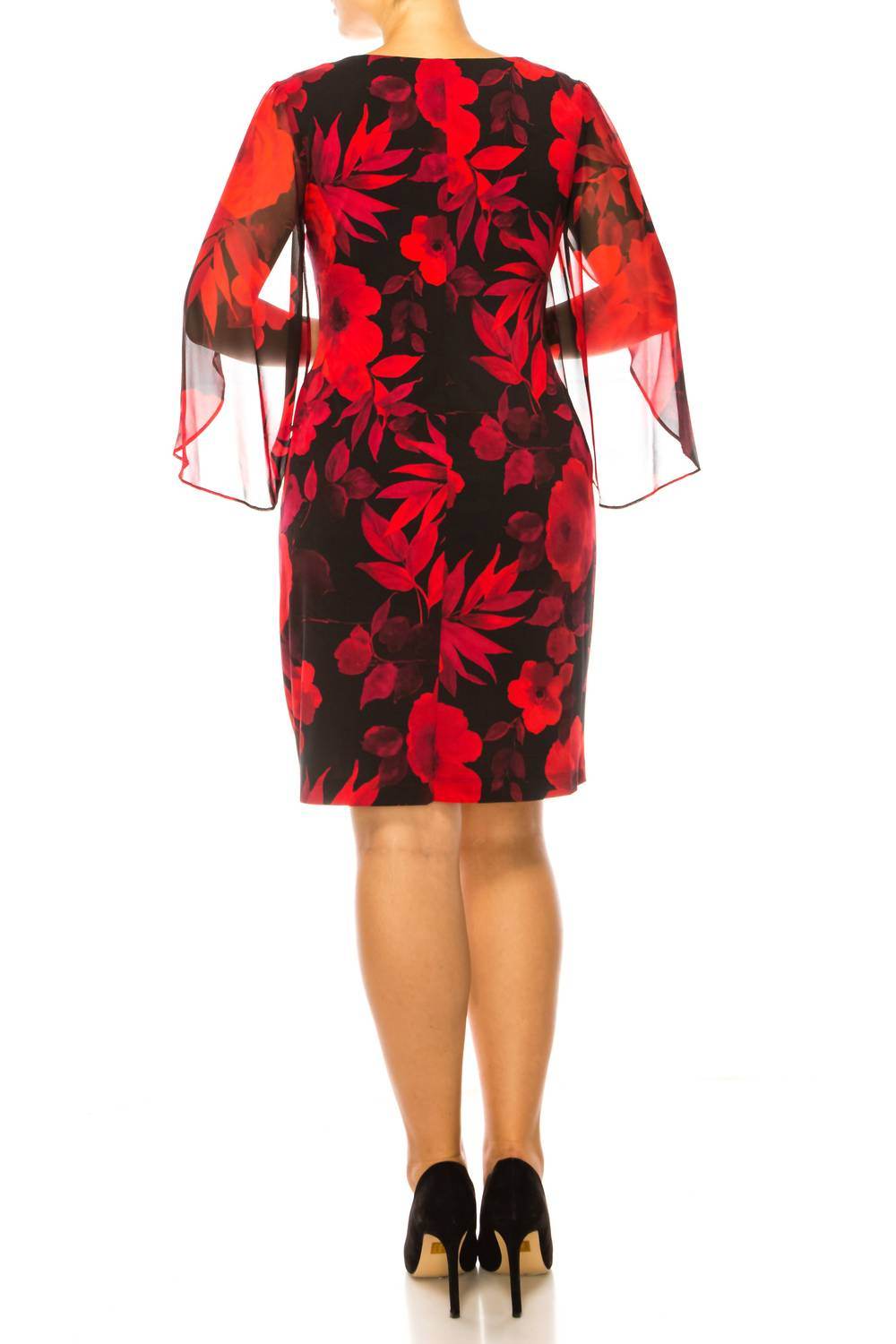 Connected Apparel - Floral Split-sleeve Sheath Dress - Rack Hunt