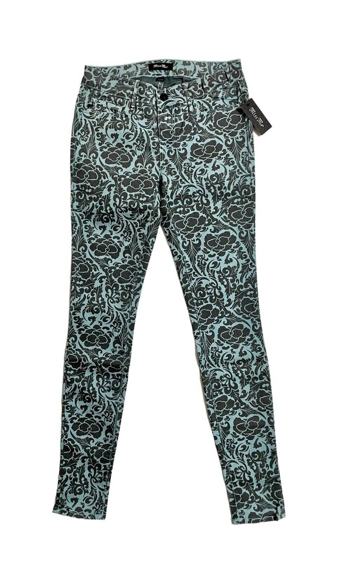 MM Denim - Women's Mid Rise Slim Floral Print Skinny Jeans - Rack Hunt -