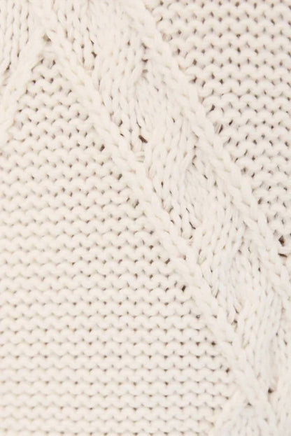 Christy Mock Neck Sleeveless Cable Sweater