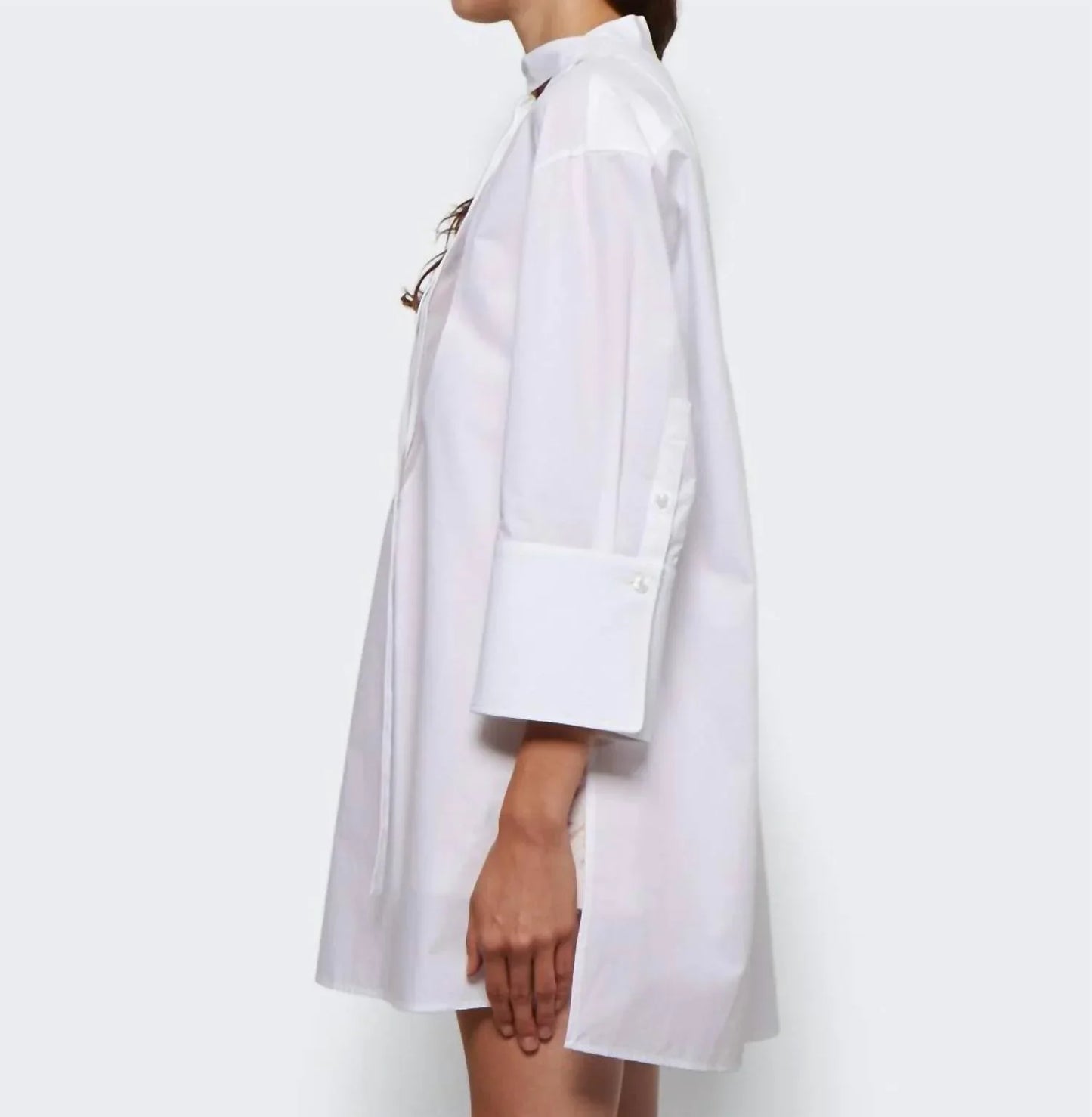 Valentino - Cotton Popeline Mandarin Collar Top - Rack Hunt