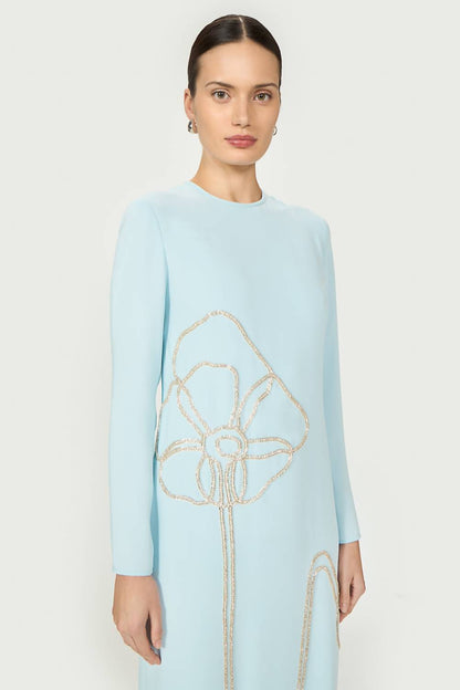 Zarie crepe column gown