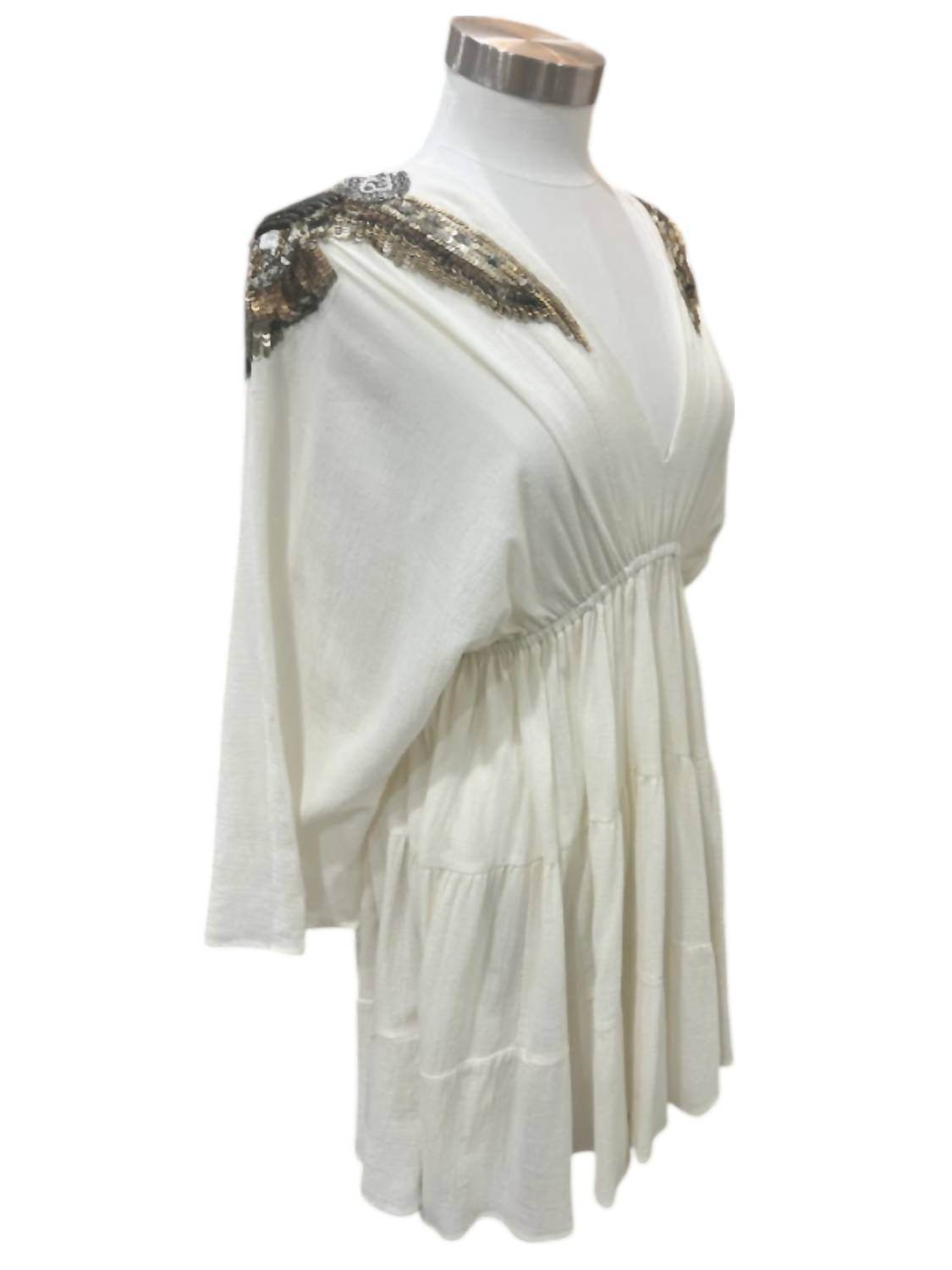 Bianca Paris - Women's Sequin Shoulder Short Dress - Rack Hunt -