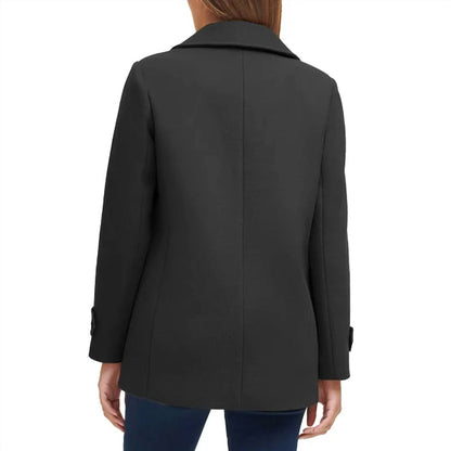 Women's 3 Button Closure Peacoat