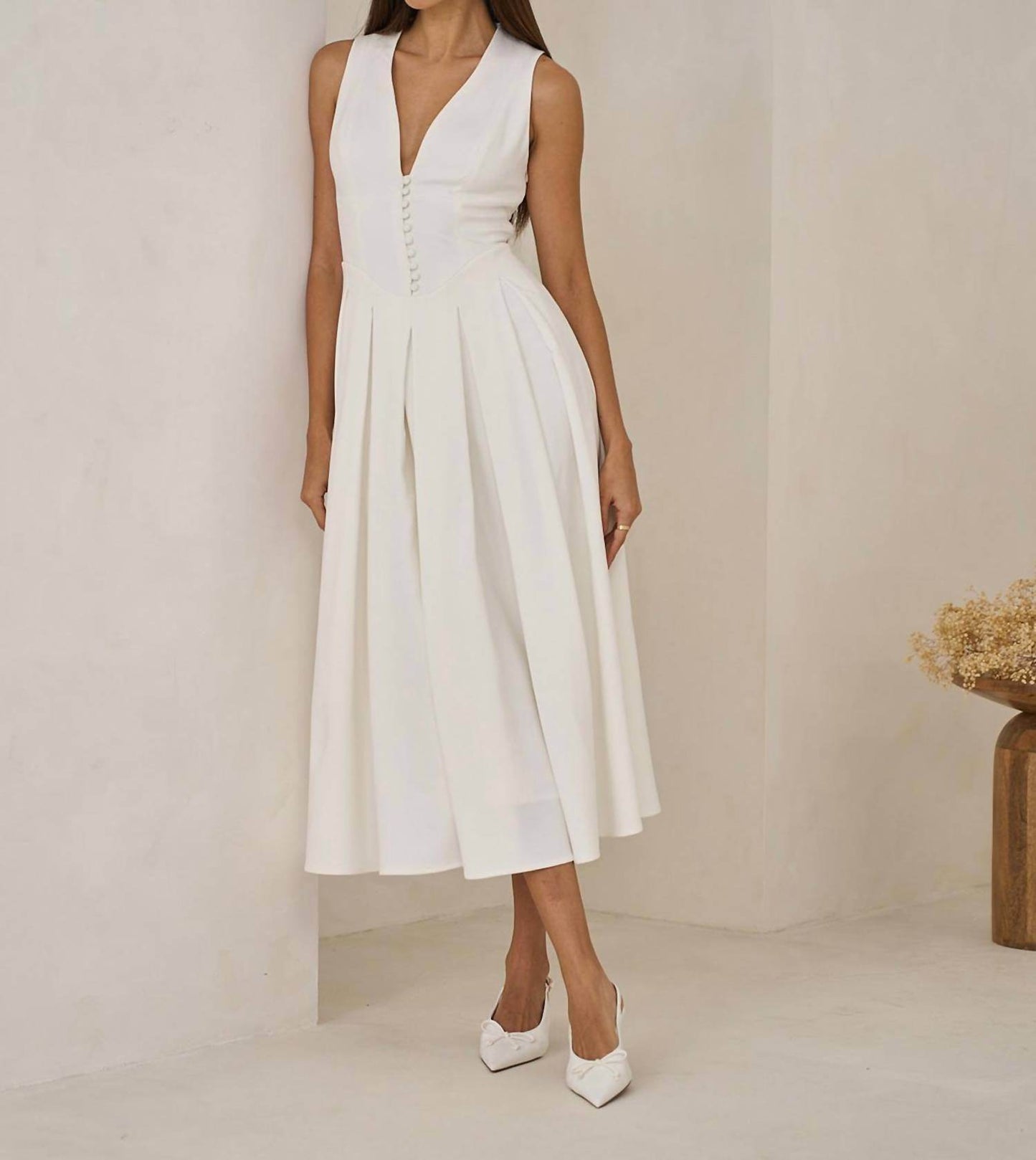 Evenuel - Button Front Midi Dress - Rack Hunt