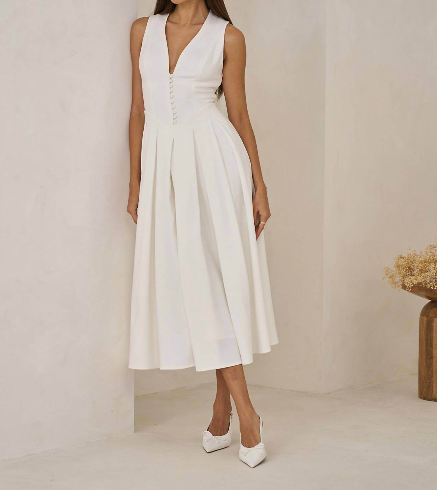 Evenuel - Button Front Midi Dress - Rack Hunt