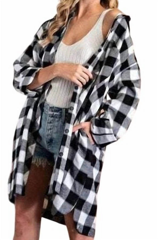 Everlily Rain - Long Plaid Button Down Shirt Jacket - Rack Hunt -