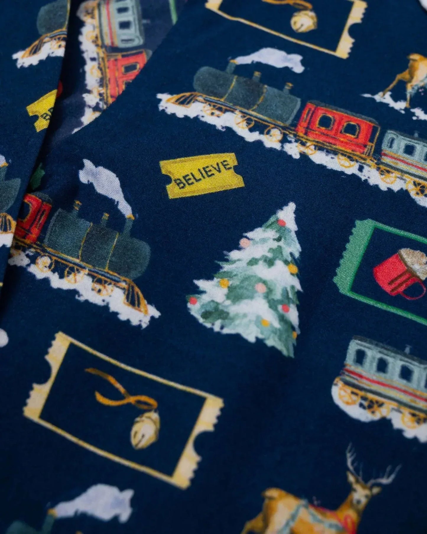 Small Shop - Boy's Polar Express Button Down Pajama Set - Rack Hunt