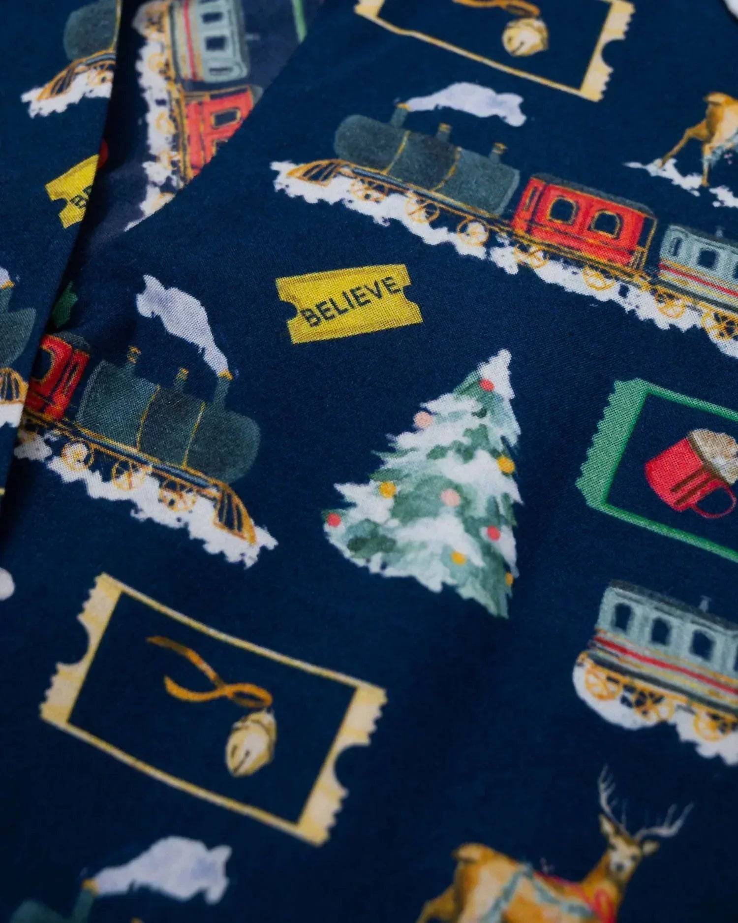 Small Shop - Boy's Polar Express Button Down Pajama Set - Rack Hunt