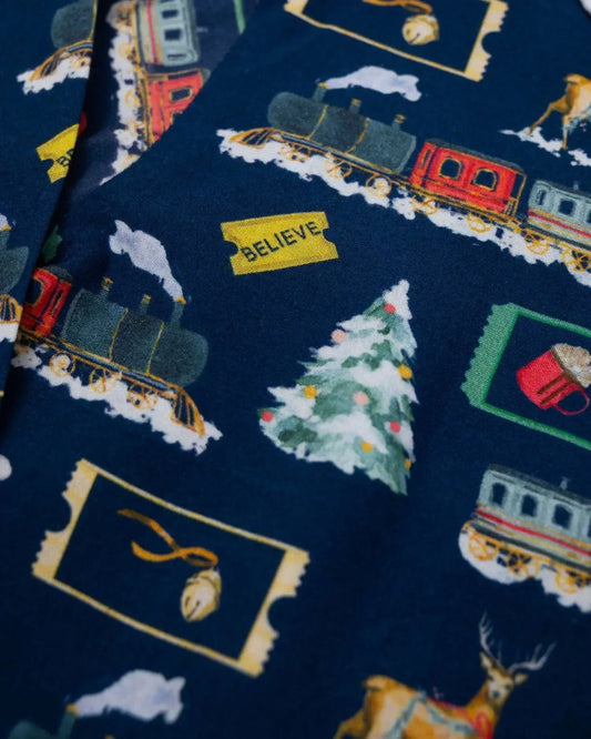 Small Shop - Boy's Polar Express Button Down Pajama Set - Rack Hunt