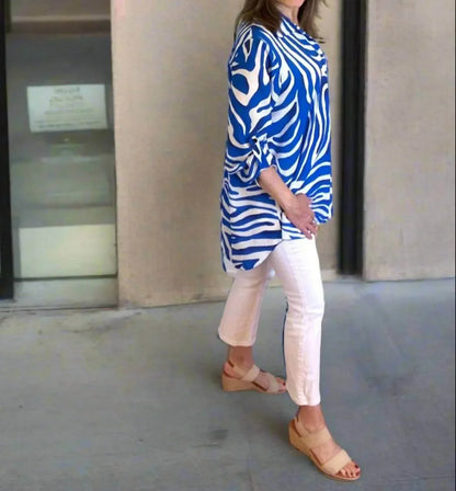 LOOWIE - Zebra Stripe Print Shirt - Rack Hunt