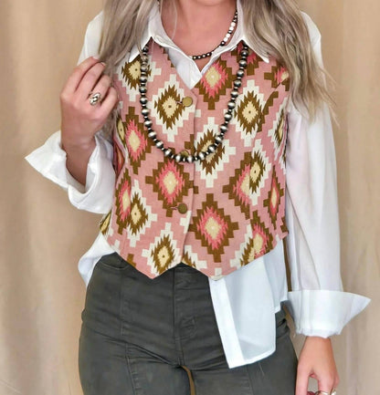 Southwest Tapestry Snap Western Vest