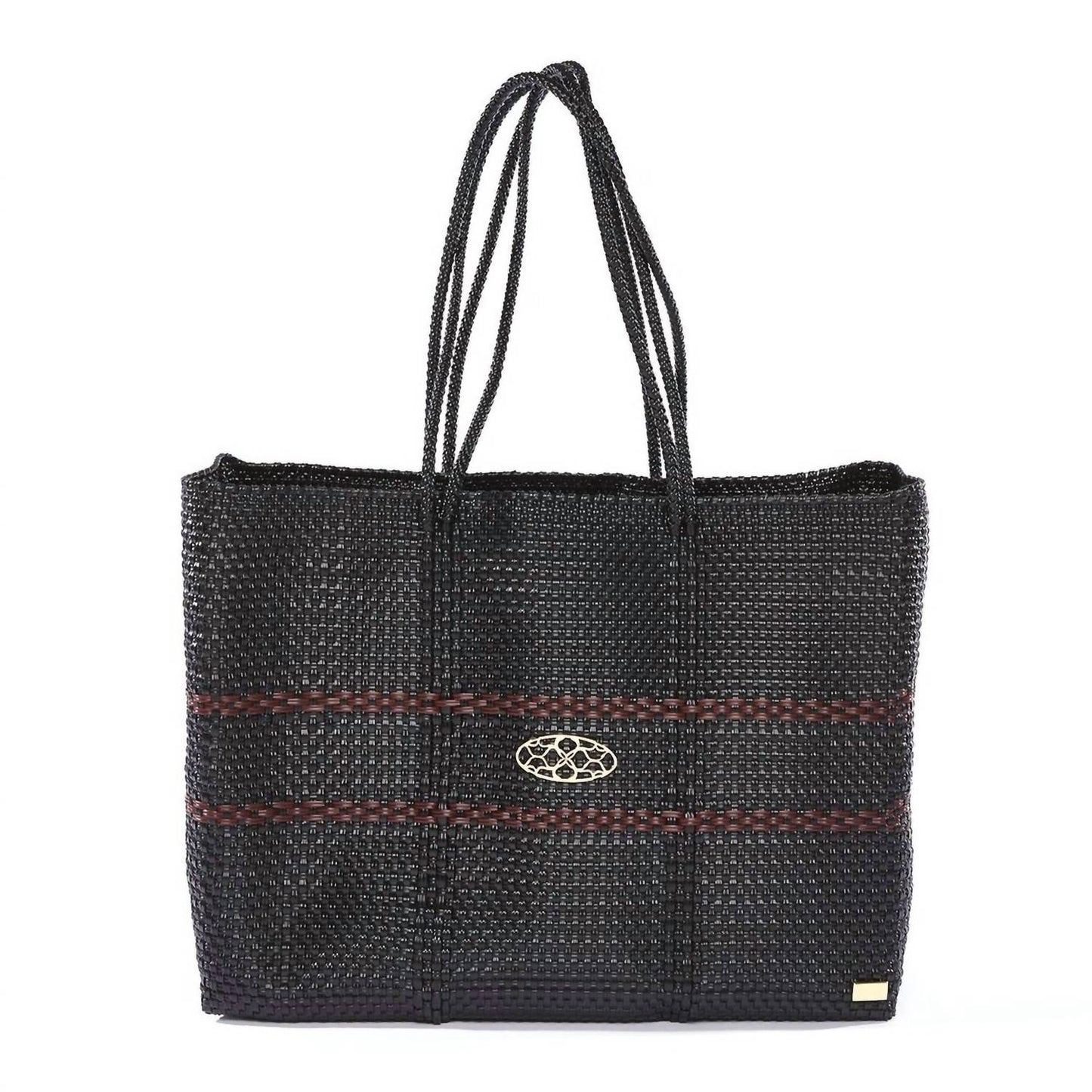 Women's Travel Woven Line Tote Bag With Clutch