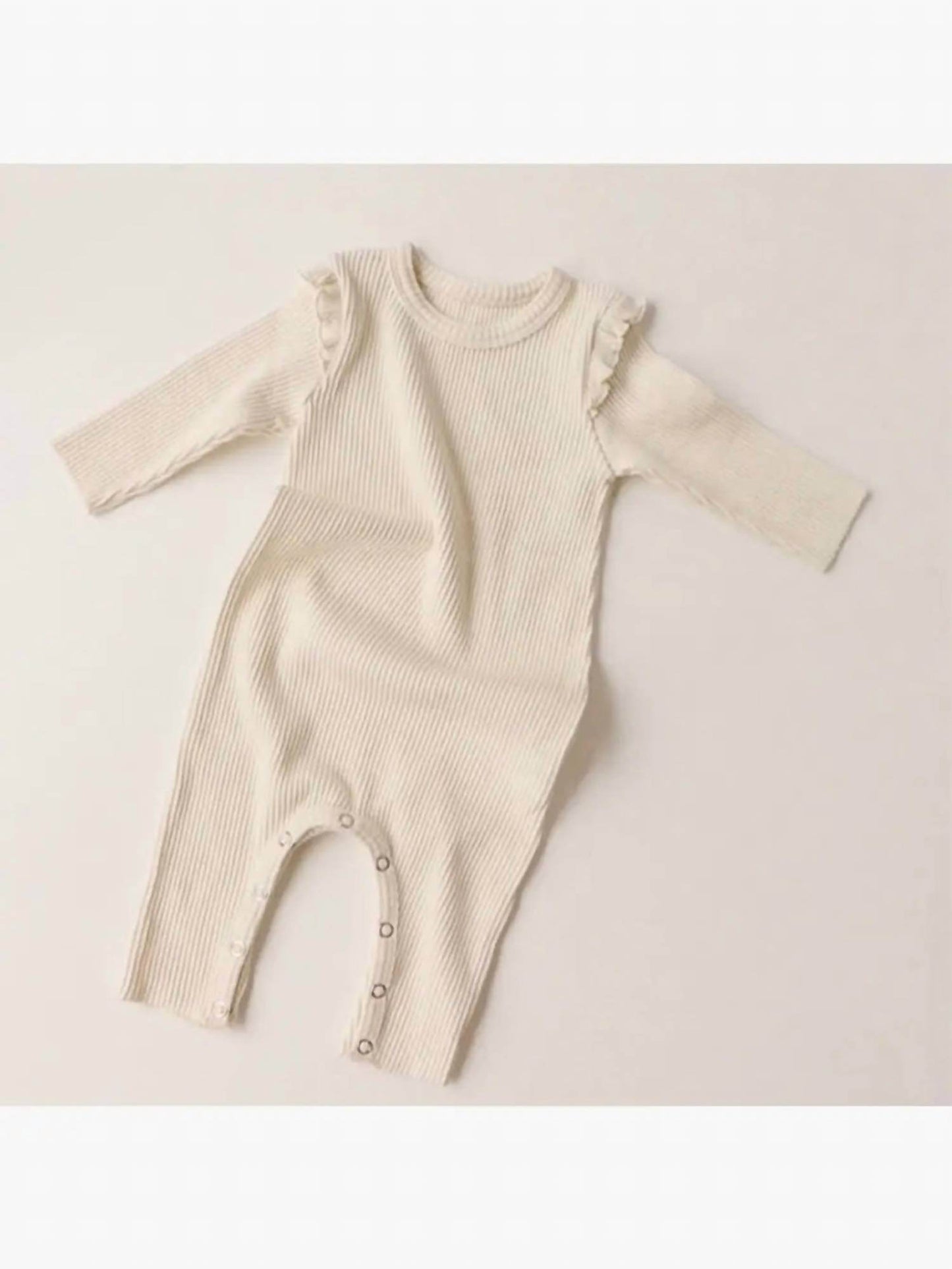 Peekaboo - Girls' Flutter Sleeve Ribbed Romper - Rack Hunt -