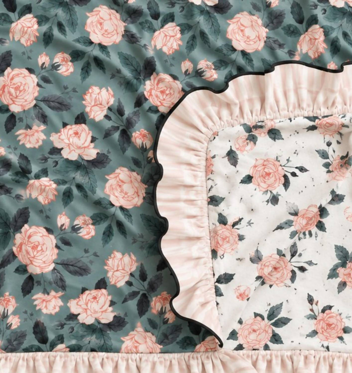 Toddler Evelyn Floral Bamboo Ruffle Blanket