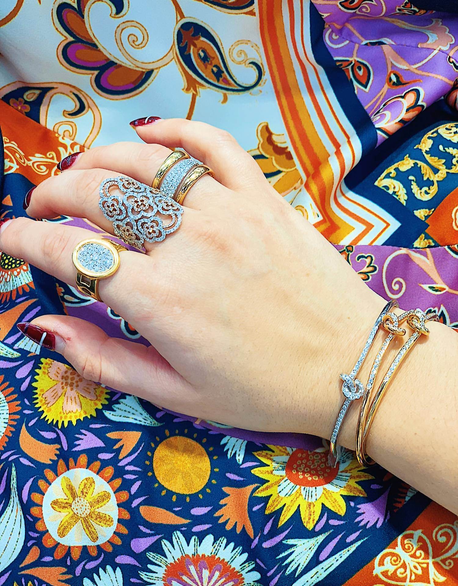 Antonio Papini - Women's Diamond Knot Cuff Bracelet - Rack Hunt -