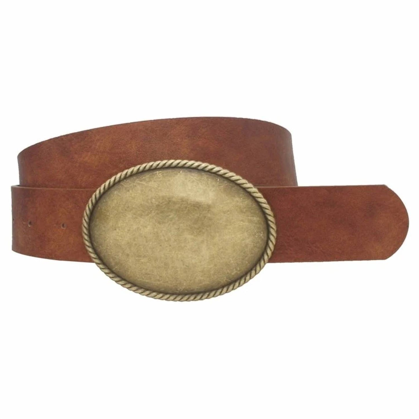 Women's Western Rope Trim Vegan Leather Belt