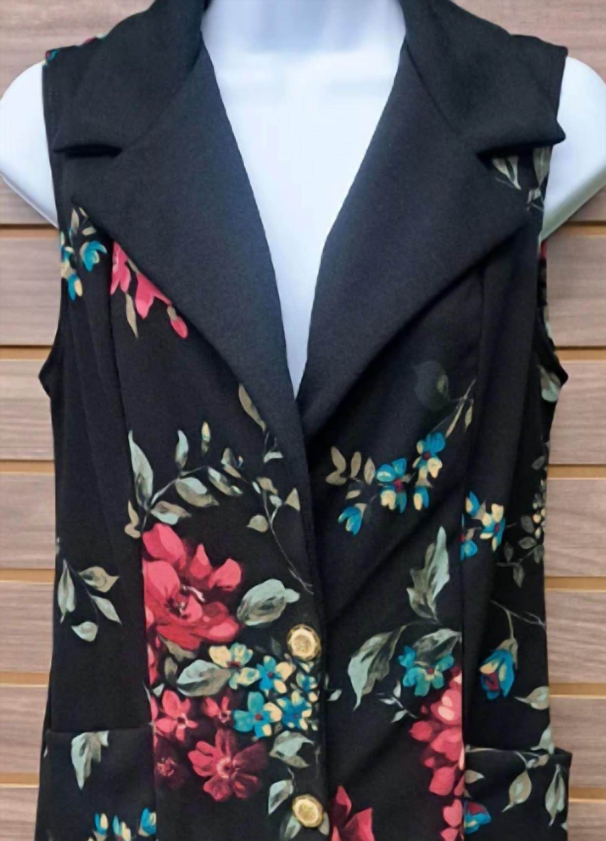 J. Mode - Women's Long Vest/dress W/floral - Rack Hunt -