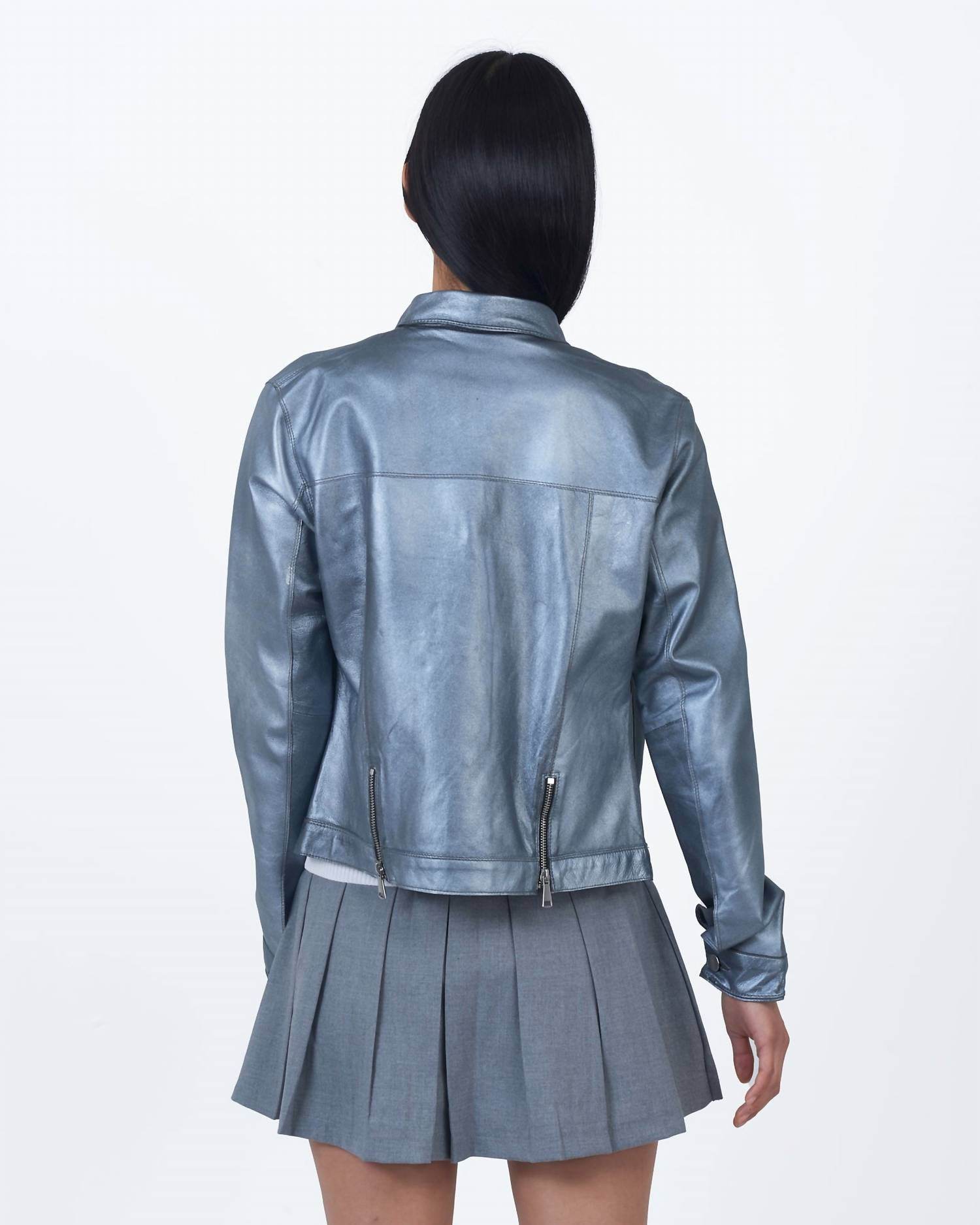 JKT NYC - Alexa Metallic Leather Jacket - Rack Hunt -