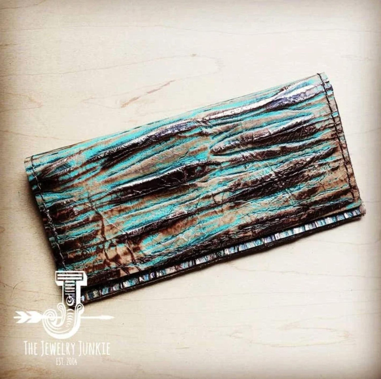 Women's Distressed Embossed Leather Wallet