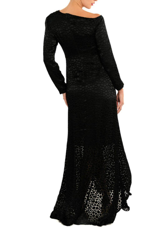 Cenia - Asymmetrical Shoulder Evening Maxi Dress - Rack Hunt -