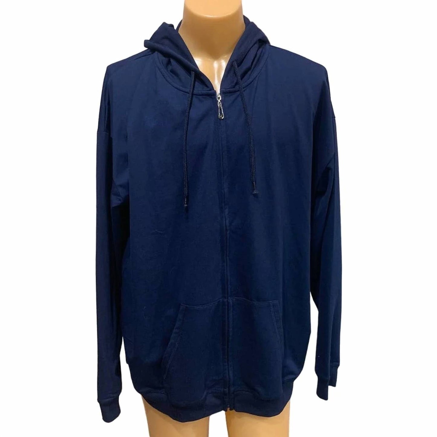 Men's Lightweight Full Zip Hoodie Jacket - Plus