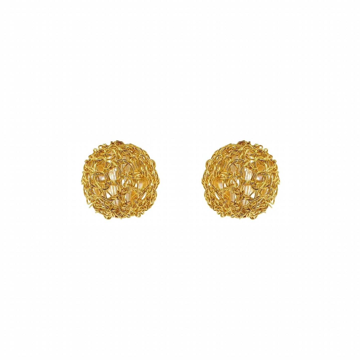 Women's Dome Post Handmade Crochet Earrings