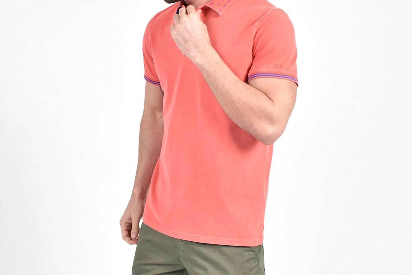 Jacquard Polo With Double Sided Print Collar