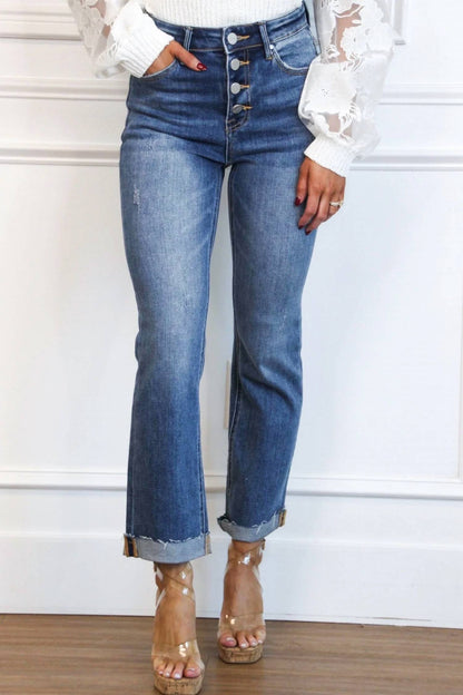 Riley High Waisted Straight Leg Jeans