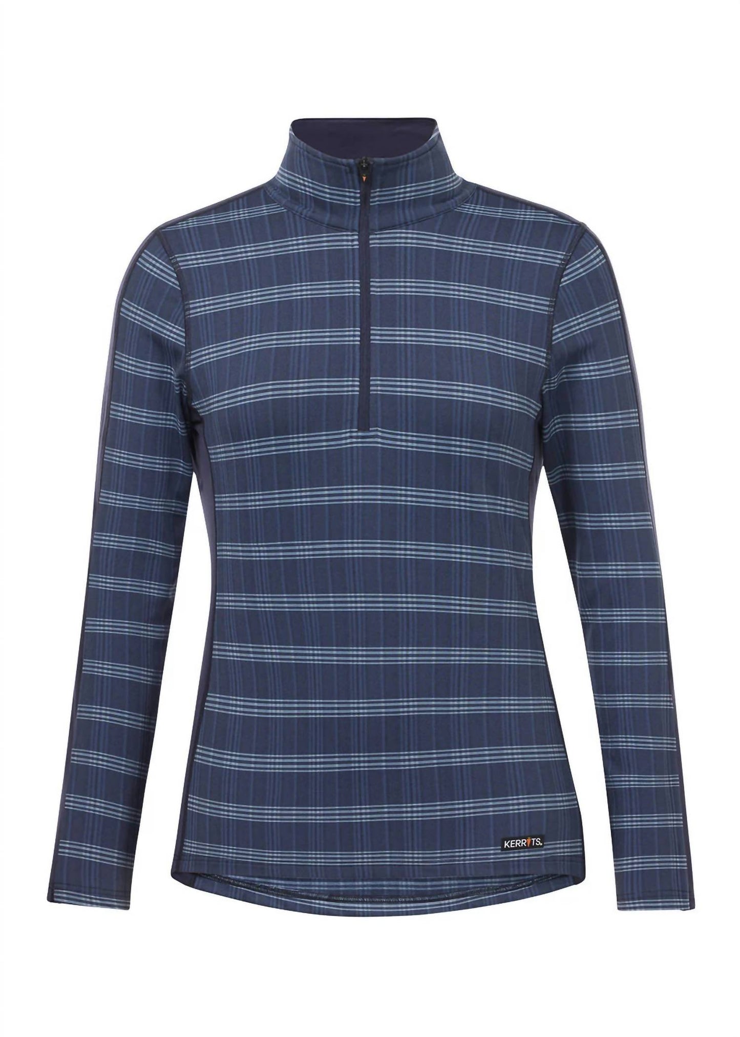 Stretch Plaid Quarter Zip Mid-layer Top