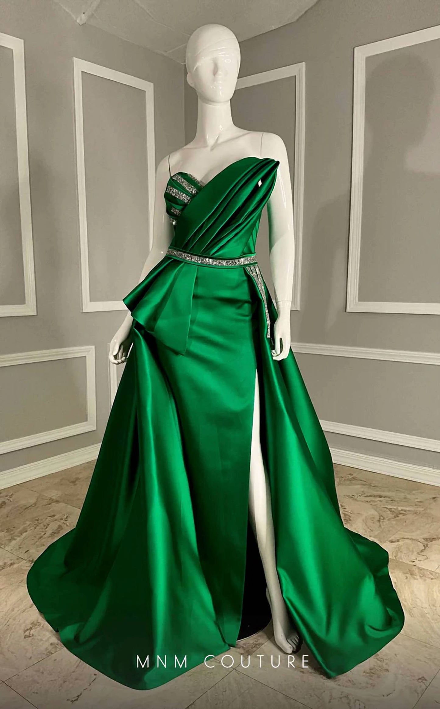 Women's Draped V-neck Evening Gown