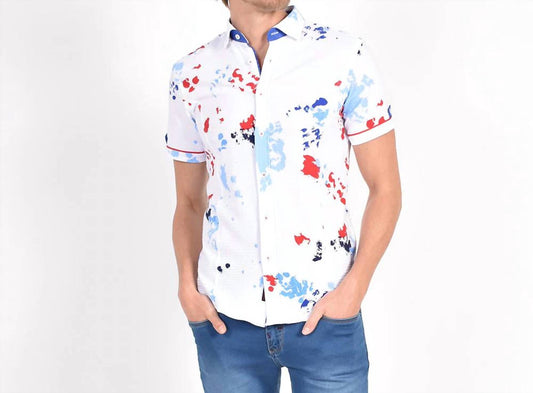 Chromo Ink Spot Print Short Sleeve Shirt
