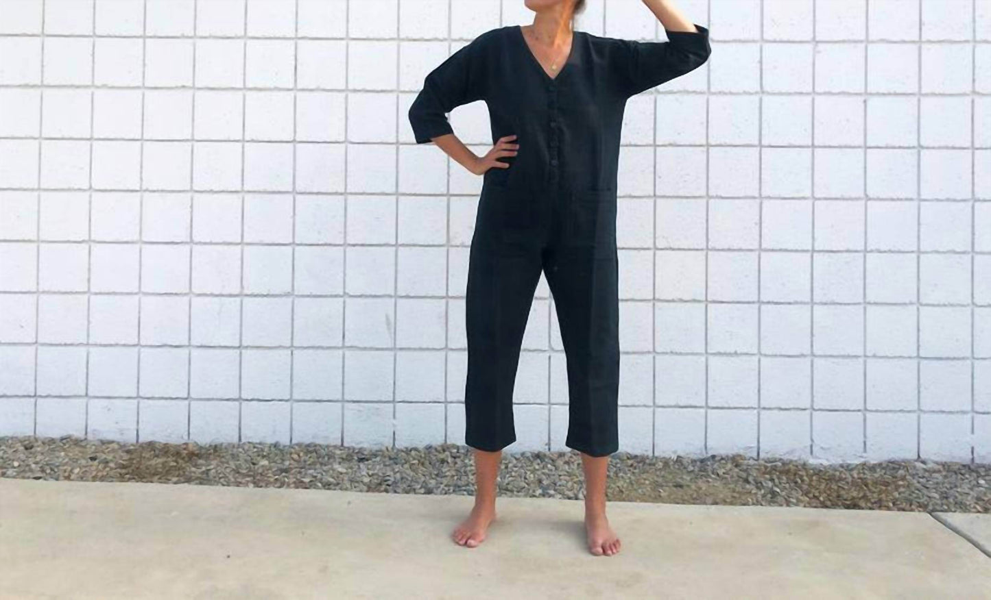 Happy French Gang - Textured Jumpsuit - Rack Hunt -