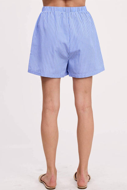 Lake Side Stripe Cotton Shorts
