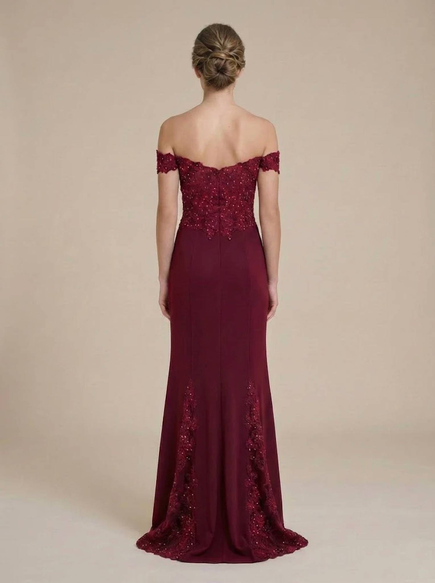 Beaded Embroidered Off-shoulder Mesh Mermaid Formal Gown