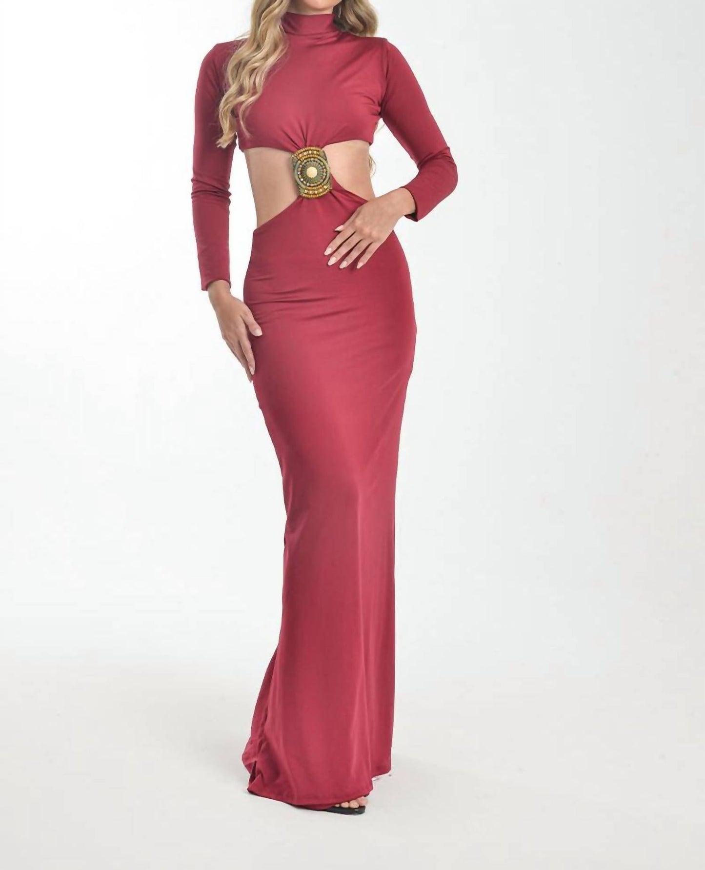 Embellished Cut-out Maxi Dress