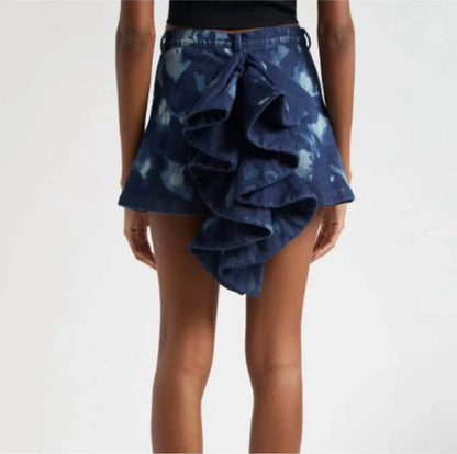 Orire - Bubi Denim Ruffle Mini Skirt - Rack Hunt