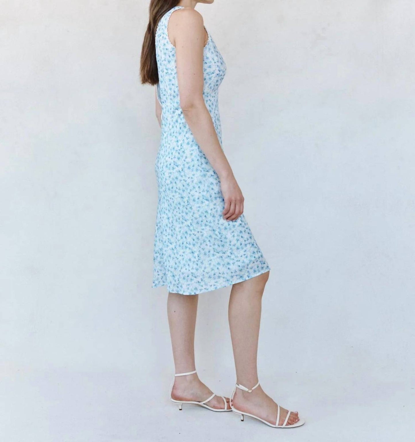 V-neck Tie Back Bias Maxi Dress