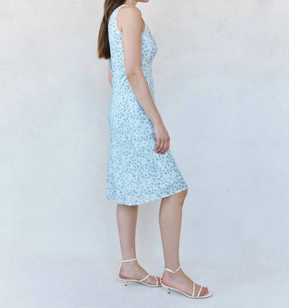 V-neck Tie Back Bias Maxi Dress