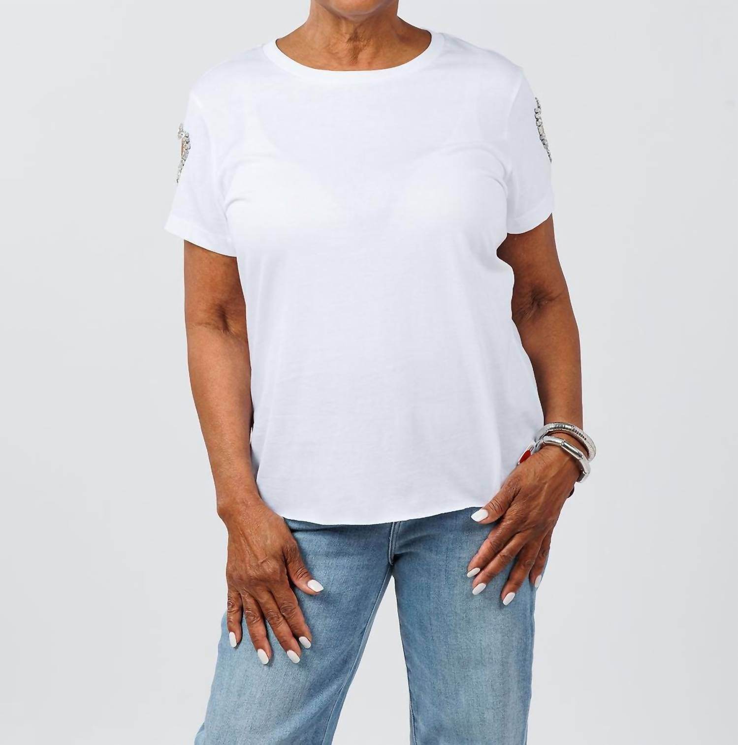 Suzy T - Women's Heart Cut Out Sleeve Top - Rack Hunt -