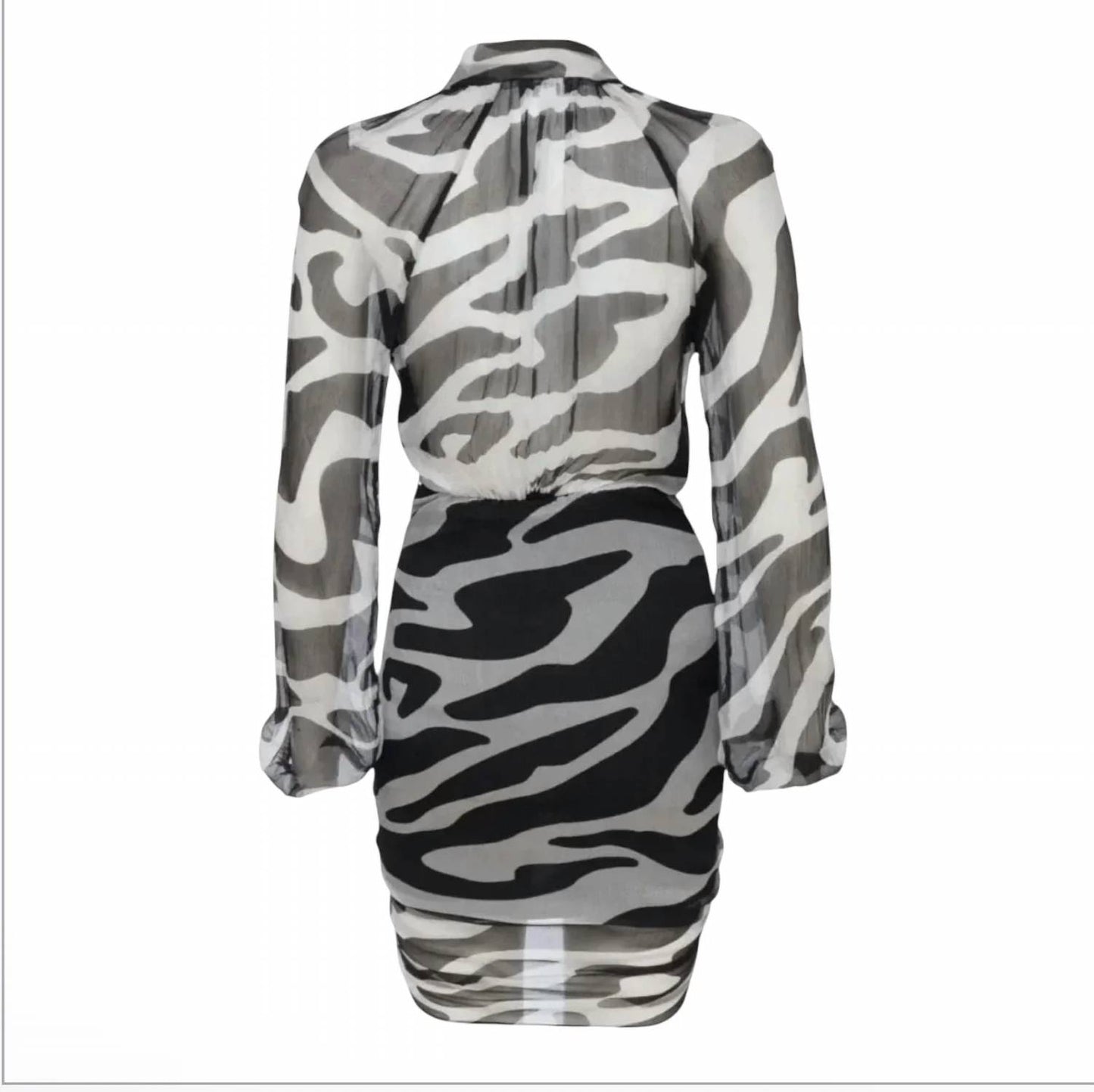 Vera Silk Zebra Print Mini Dress