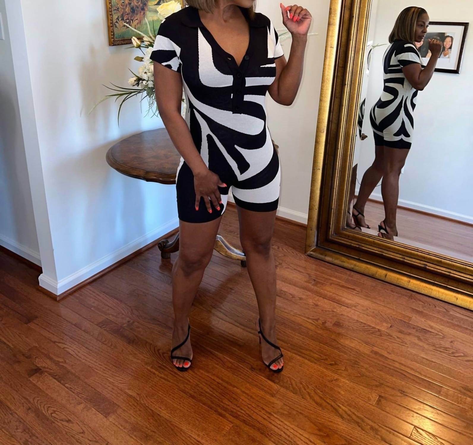 ShopWTD - Abstract Print Romper - Rack Hunt -