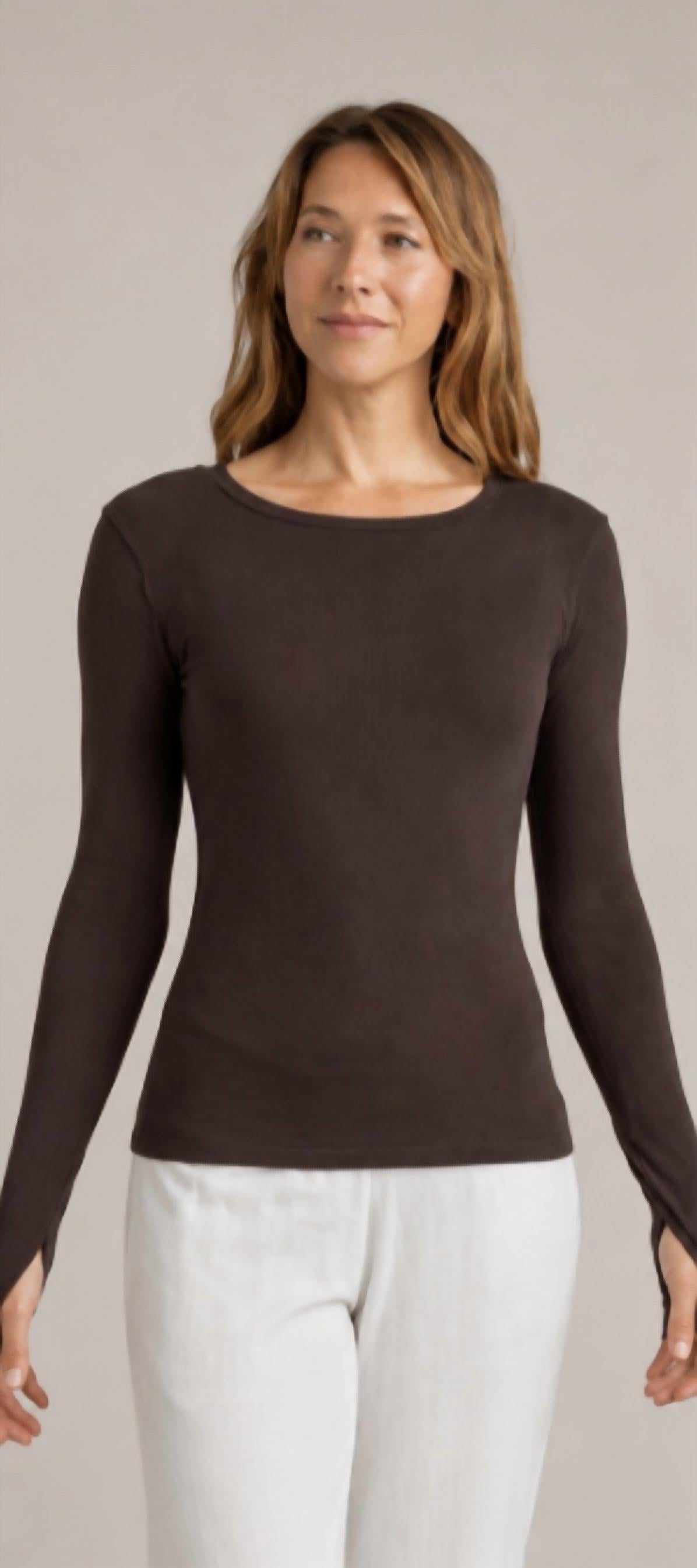 Reverse Seam Long Sleeve Thumbhole Tee