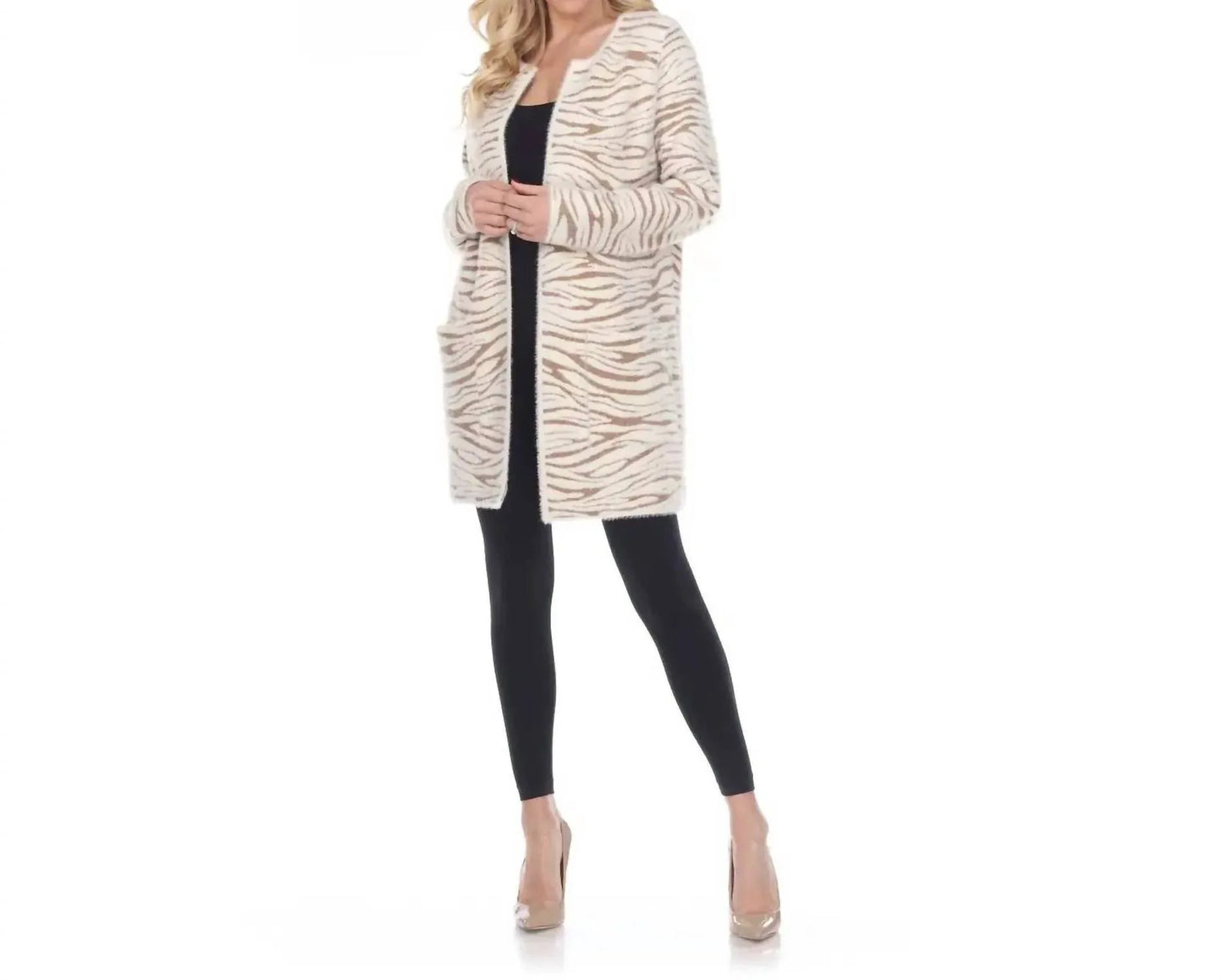 Kamana - Zebra Knit Open Cardigan - Rack Hunt
