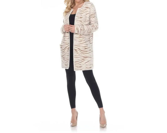 Kamana - Zebra Knit Open Cardigan - Rack Hunt
