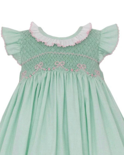Girl's Harper Bows Smocked Sleeveless Dress