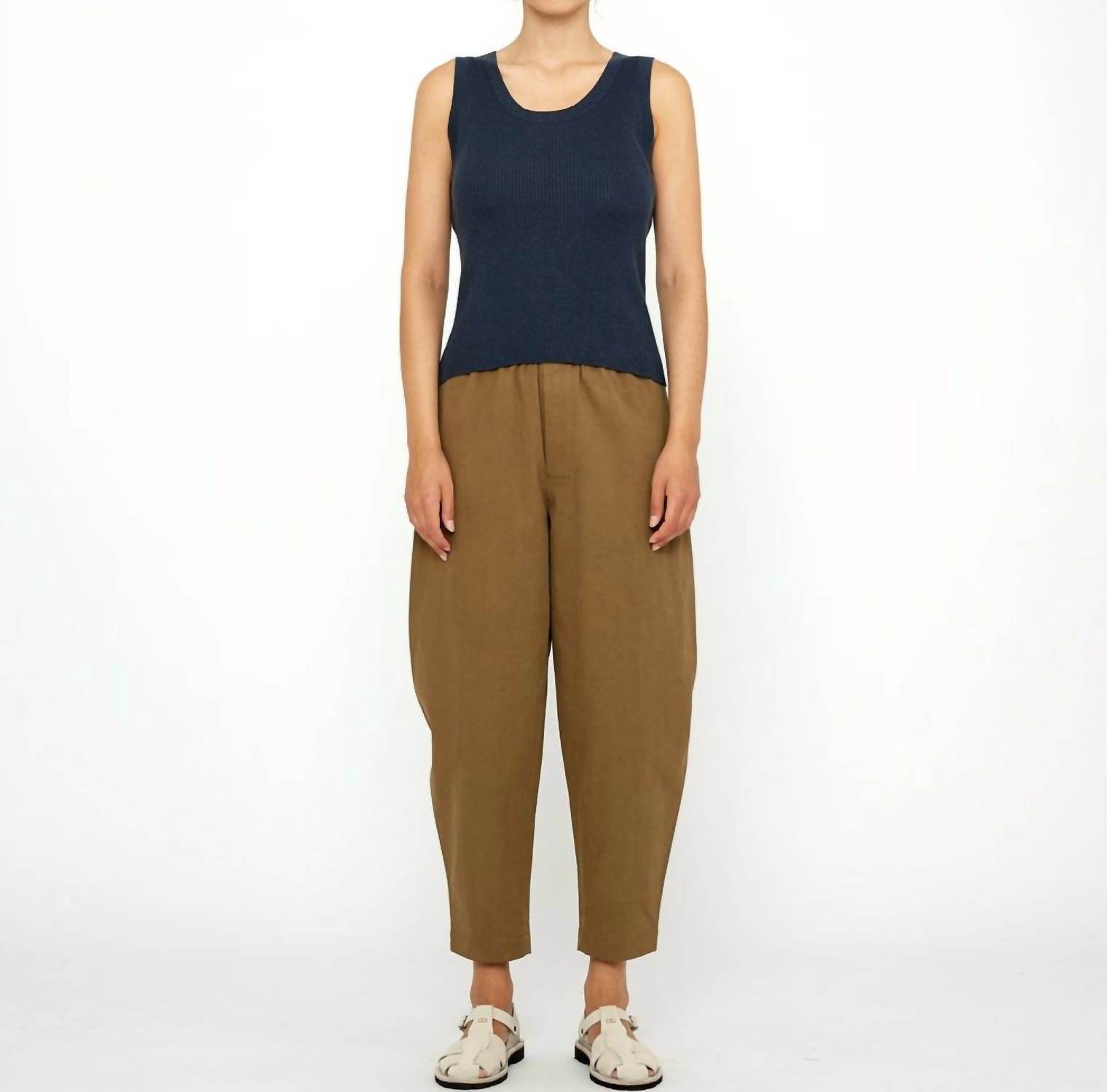 7115 by SZEKI - Linen Scoop Neck Knit Tank Top - Rack Hunt