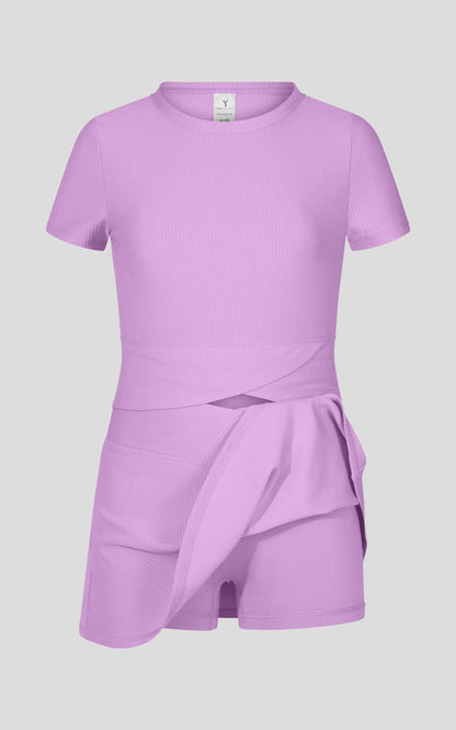 Little Girls' Rib Marie Crossover Top And Skort Set