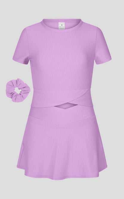 Little Girls' Rib Marie Crossover Top And Skort Set