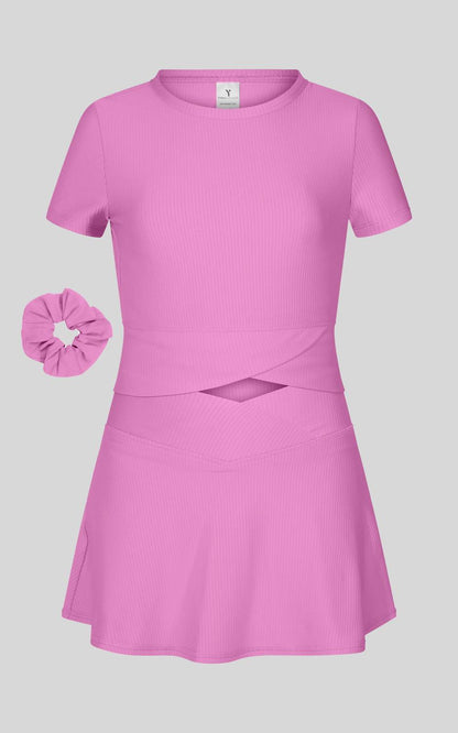 Little Girls' Rib Marie Crossover Top And Skort Set